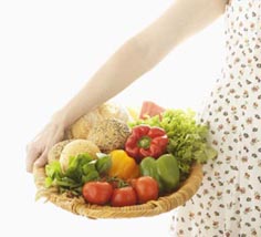 Woman with Basket of Food --- Image by © Royalty-Free/Corbis